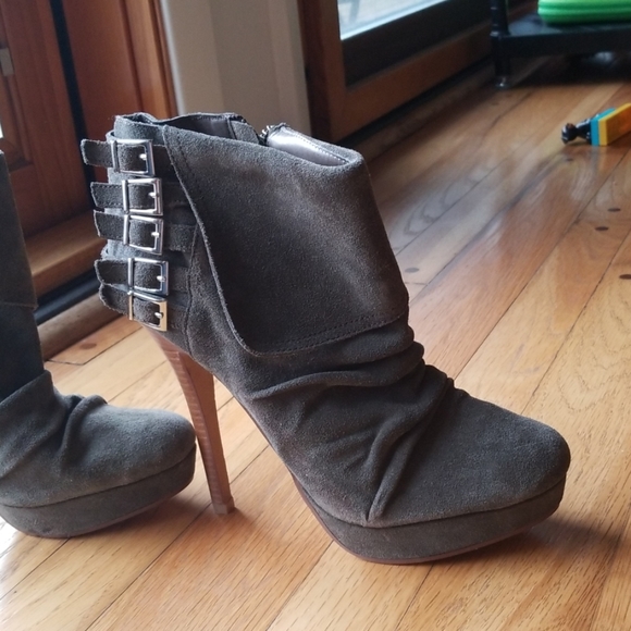 Naughty Monkey platform ankle boots grey/taupe 9.5 - Picture 3 of 6